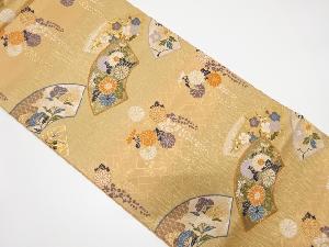 地紙に菊・藤・枝梅模様織り出し袋帯